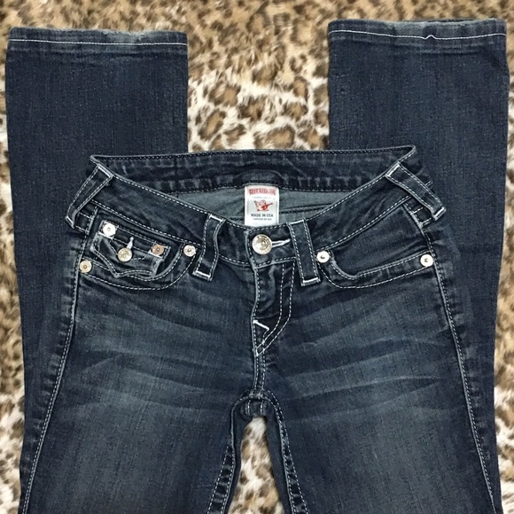 TRUE RELIGION CROPPED STRETCH DENIM BOOT CUT JEANS - Picture 6 of 8